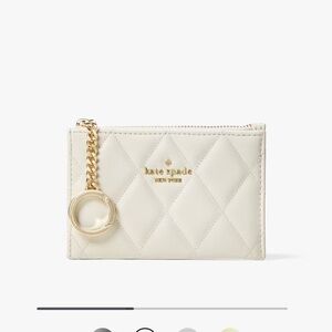 Kate Spade Cream Quilted Keychain Card Holder